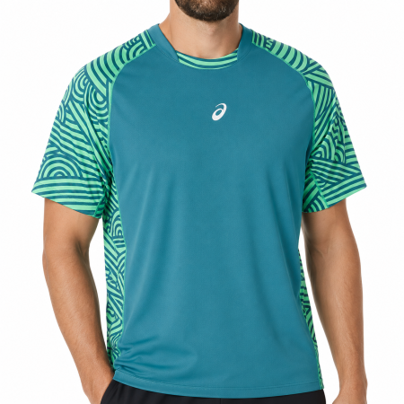Promotii - Tricou Asics Barbati Padel Court All Over Print Misty Pine