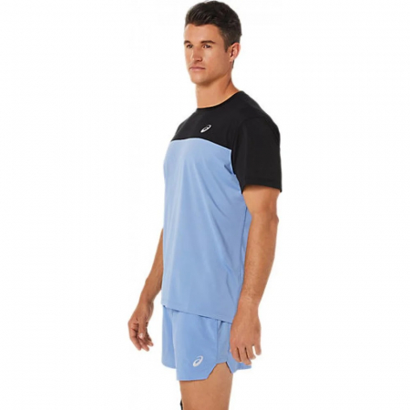 TRICOU ASICS RACE TOP BLACK/BLUE [1]