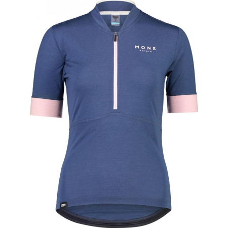 Tricou ciclism merino MONS ROYALE W CADENCE HALF ZIP DARK DENIM [3]