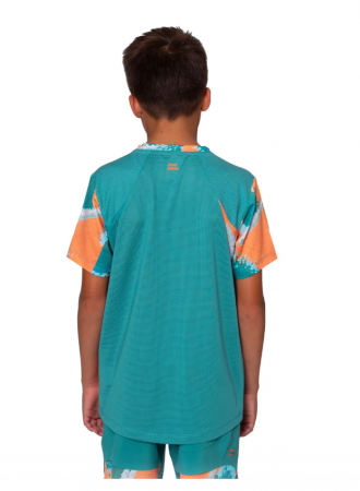 Tricou Bidi Badu Copii Melbourne 2025 V-Neck Petrol/Portocaliu [1]