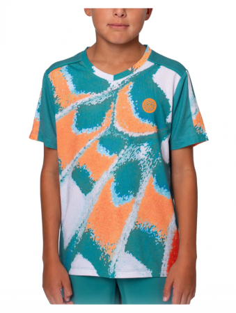 Imbracaminte tenis - Tricou Bidi Badu Copii Melbourne 2025 V-Neck Petrol/Portocaliu