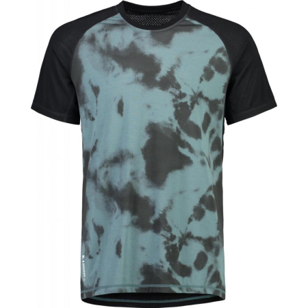Tricou merino Mons Royale M Temple Tech Thirt Sage Tie Dye / Black