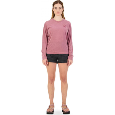 Tricou merino Mons Royale W Icon Relaxed LS Garment Dyed Washed Berry [1]