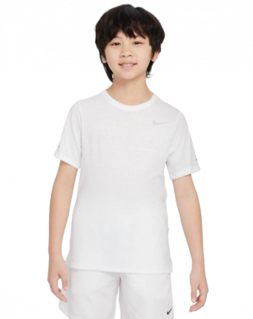 Tricouri - Tricou Tenis Nike Copii Dri-Fit Miler White