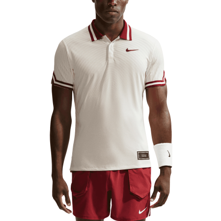 Tricouri - Tricou Polo Nike Barbati Aero-FIT Slam NY Pale Ivory/Team Red