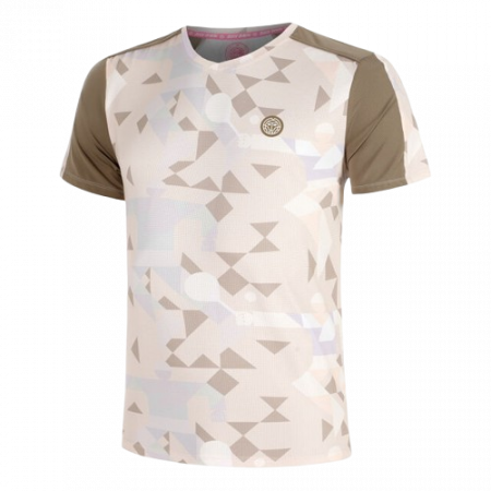 Imbracaminte tenis - Tricou Tenis Bidi Badu Barbati Paris 2025 V-Neck Bej/Maro