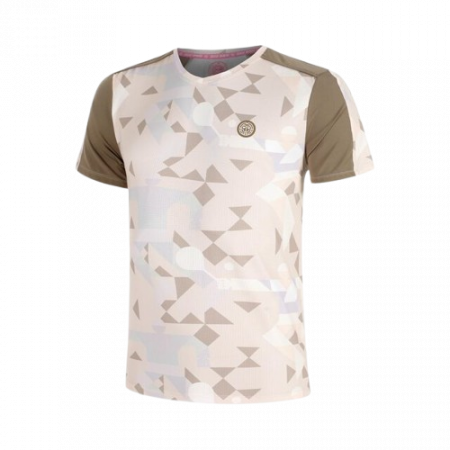 Tricouri - Tricou Tenis Bidi Badu Copii Paris 2025 V-Neck Bej/Maro
