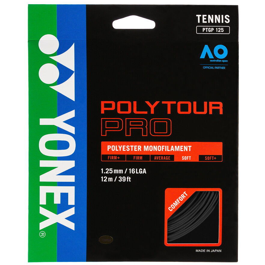 YONEX　NEW OFFICIAL 120球　① Racordaj Yonex Poly Tour Pro 1.25 Graphite