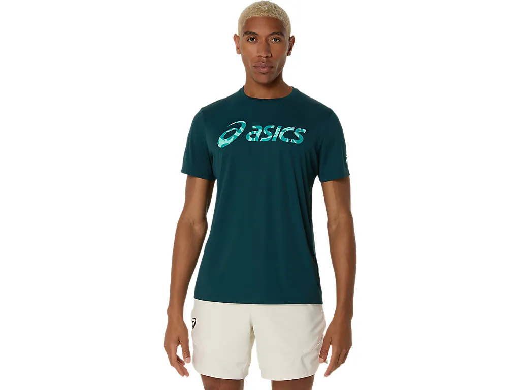 Tenis de camp - Tricou Asics Barbati Match Seasonal Graphic Saxon Green