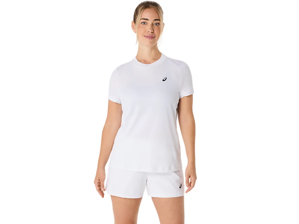 Tenis de camp - Tricou Asics Femei Court Graphic Brilliant White