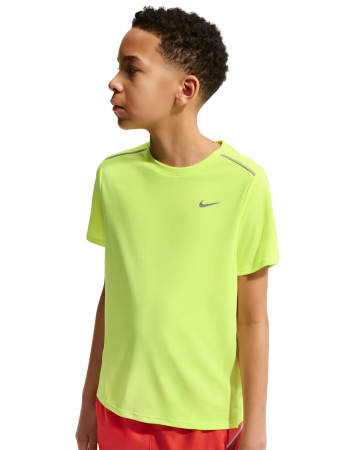 Tricouri Padel - Tricou Nike Copii Miler Dri-FIT Volt Ice/Heather