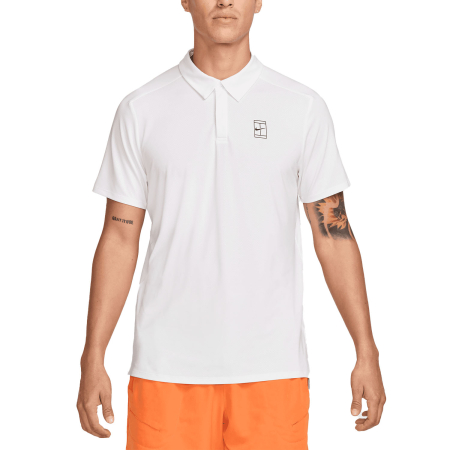 Tricouri Padel - Tricou Polo Nike Barbati Dri-FIT Advantage White