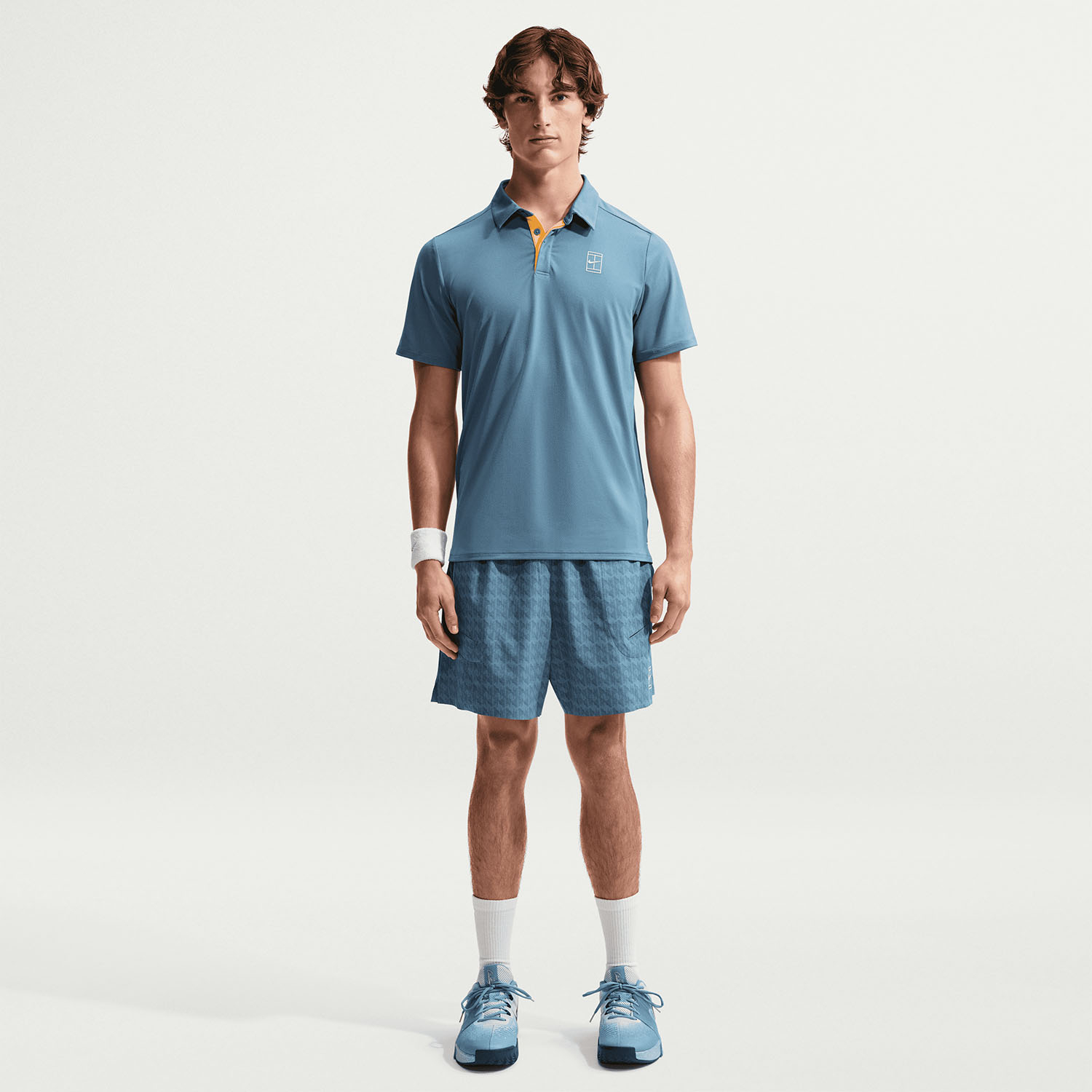 Tricou Polo Nike Barbati Dri-FIT Advantage Smokey Blue/White [4]