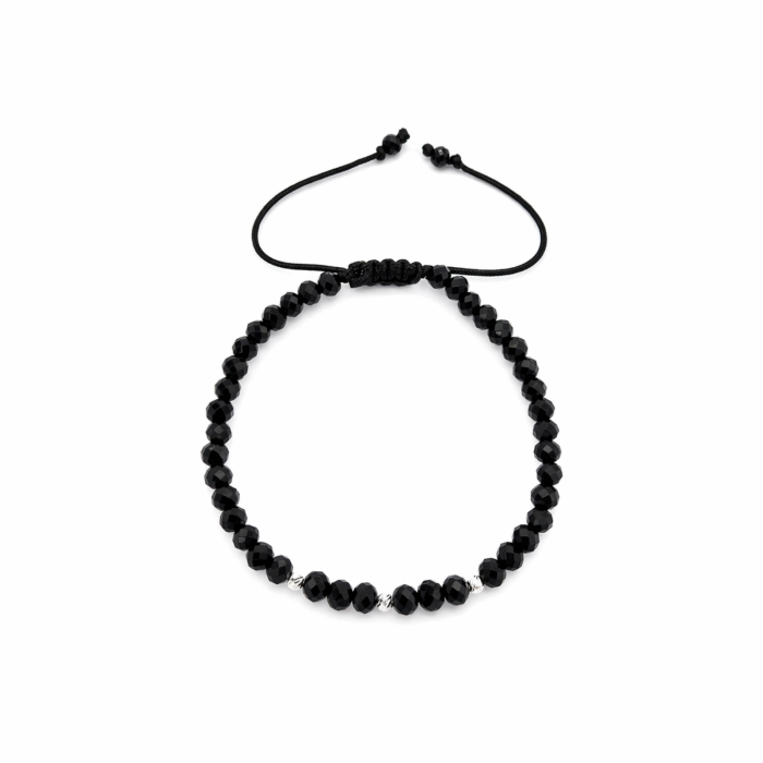 Brățară cu biluțe din argint 2.5 mm și cristale de sticlă rondele – Brățară unisex [2]