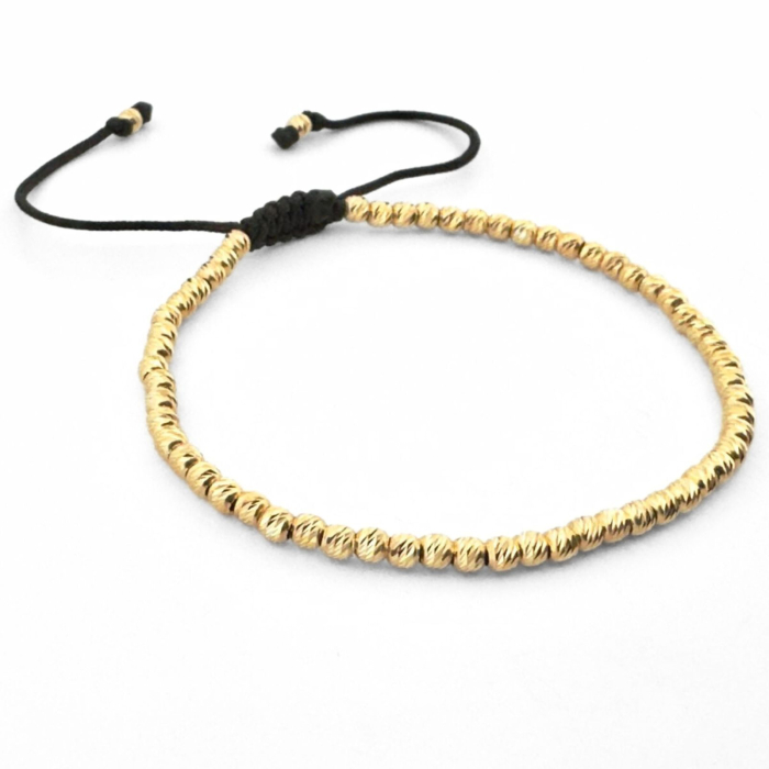 Brățară cu Biluțe din Argint 3 mm Placate cu Aur – Stil Minimal și Elegant [2]