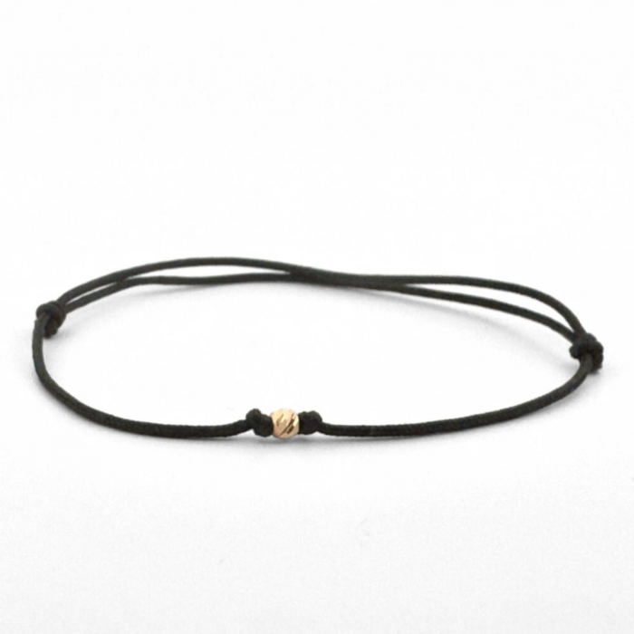 Brățară cu Șnur și Bilă de Aur 3 mm, Unisex [1]