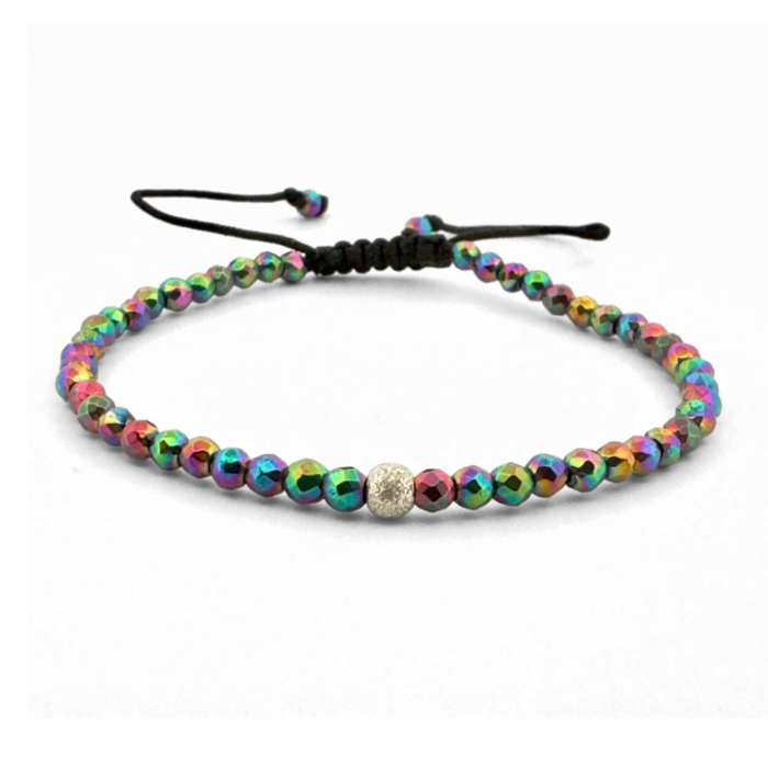 Brățară de damă cu Hematit multicolor și Biluță Stardust de Argint 925 - Simplitate, Discreție și Eleganță [1]