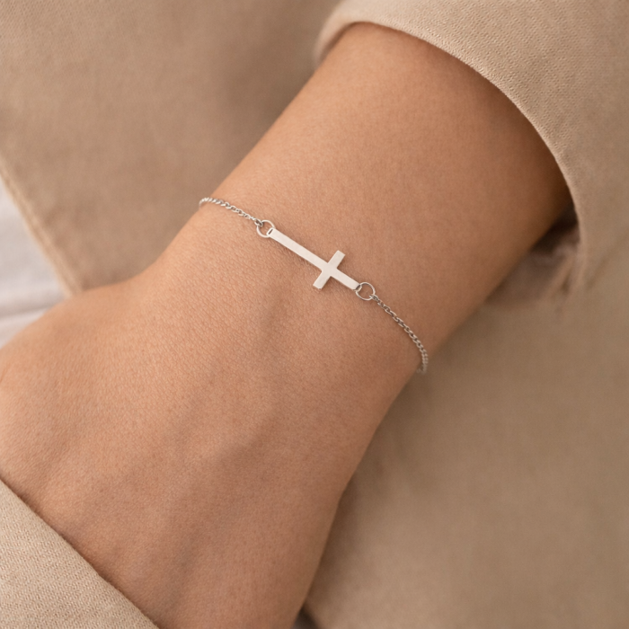 Brățară din Argint 925 cu Cruciuliță Personalizabilă – Eleganță și Semnificație [2]