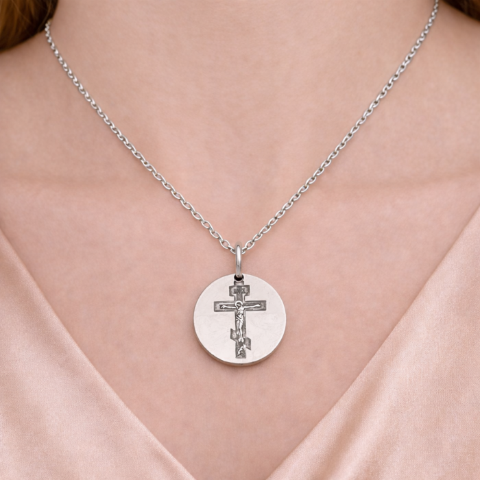 Lănțișor Damă Personalizat cu Icoană – Inox Argintiu, Gravură Laser Față-Verso [4]