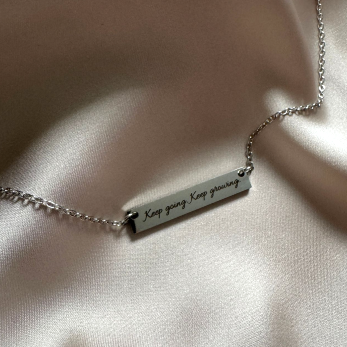 Lănțișor Damă Personalizat cu Mesaj – Inox Argintiu, Gravură Laser Față-Verso [2]