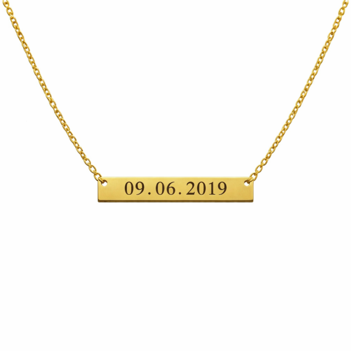 Lănțișor Damă Personalizat cu Mesaj – Inox Auriu, Gravură Laser Față-Verso [2]