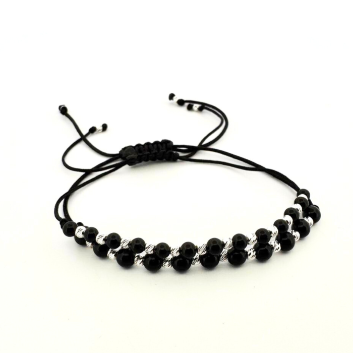 Set Brățări cu Onix Negru Lucios și Biluțe din Argint 925 – Un simbol al iubirii și al echilibrului [2]