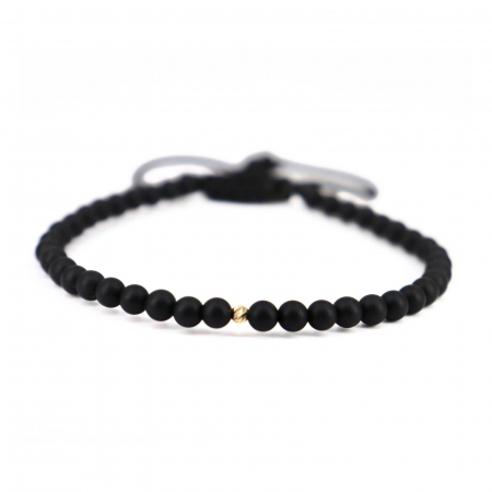 Bratari aur barbati - Brățară cu Biluță de Aur 14K și Onix Negru