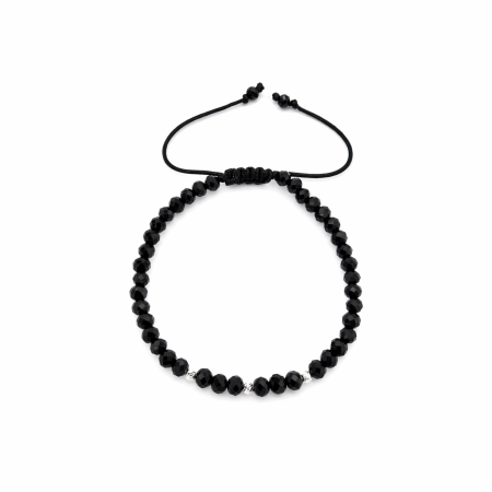 Brățară cu biluțe din argint 2.5 mm și cristale de sticlă rondele – Brățară unisex [1]