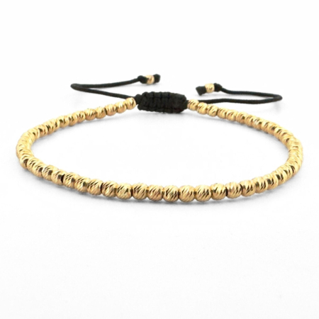 Bratari Argint - Brățară cu Biluțe din Argint 3 mm Placate cu Aur – Stil Minimal și Elegant