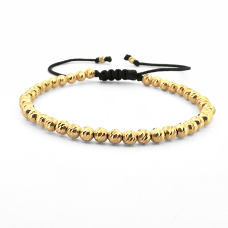 Bratari Argint - Brățară cu Biluțe din Argint Placate cu Aur 4 mm – Rafinament Modern