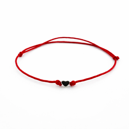 Bratari Argint - Brățară cu Inimioară din Argint și Șnur Roșu Reglabil – Simbolul Iubirii Sincere