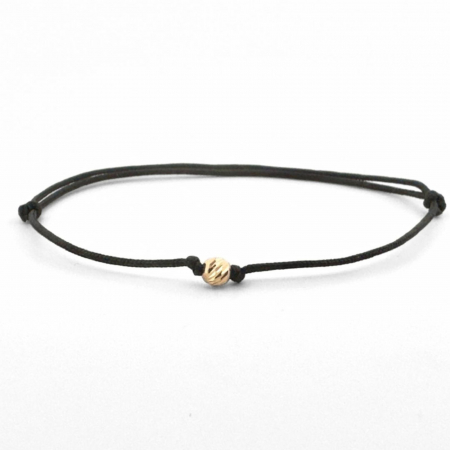 Bratari Aur - Brățară cu Șnur și Bilă de Aur 4 mm, Unisex