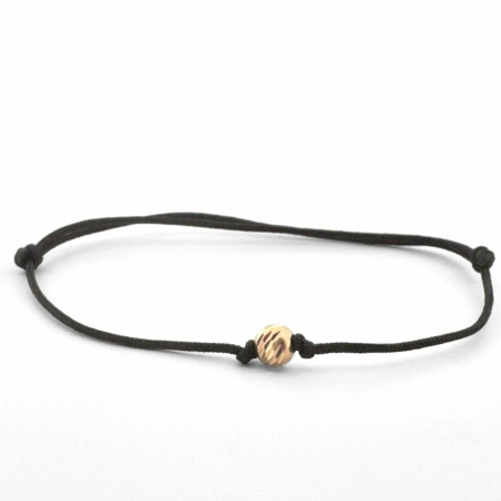 Bratari Aur - Brățară cu Șnur și Bilă de Aur 5 mm, Unisex