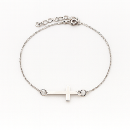 Bratari Argint - Brățară din Argint 925 cu Cruciuliță Personalizabilă – Eleganță și Semnificație