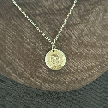 Lănțișor Damă Personalizat cu Icoană – Inox Argintiu, Gravură Laser Față-Verso [2]