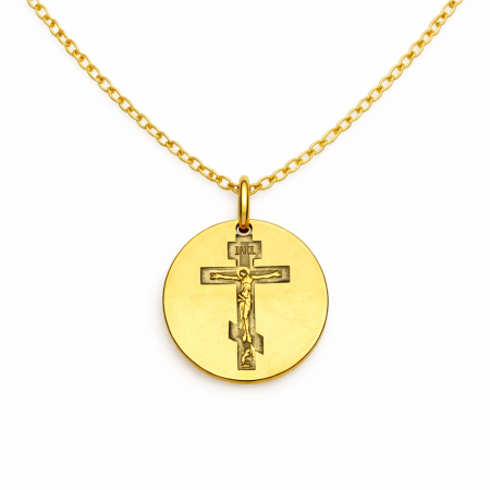 Lănțișor Damă Personalizat cu Icoană – Inox Auriu, Gravură Laser Față-Verso [1]