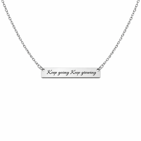 Bijuterii Personalizate - Lănțișor Damă Personalizat cu Mesaj – Inox Argintiu, Gravură Laser Față-Verso