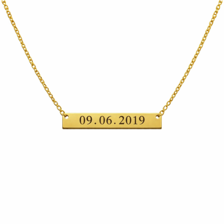 Lănțișor Damă Personalizat cu Mesaj – Inox Auriu, Gravură Laser Față-Verso [1]