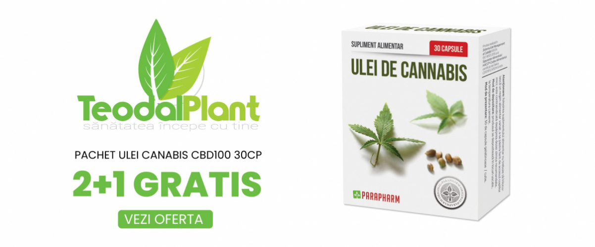 PACHET ULEI CANABIS CBD100 30CP 2+1 GRATIS