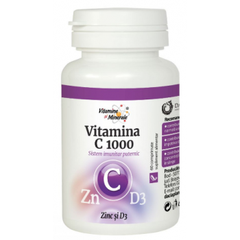 SUPLIMENTE IMUNITATE - D PLANT VITAMINA C 1000 CU ZN&D3 60 CP