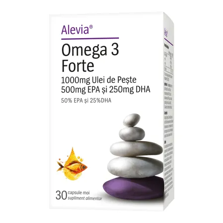 SUPLIMENTE CARDIO VASCULARE - ALEVIA OMEGA 3 FORTE 30 CPS MOI 500MG EPE 250 DHA