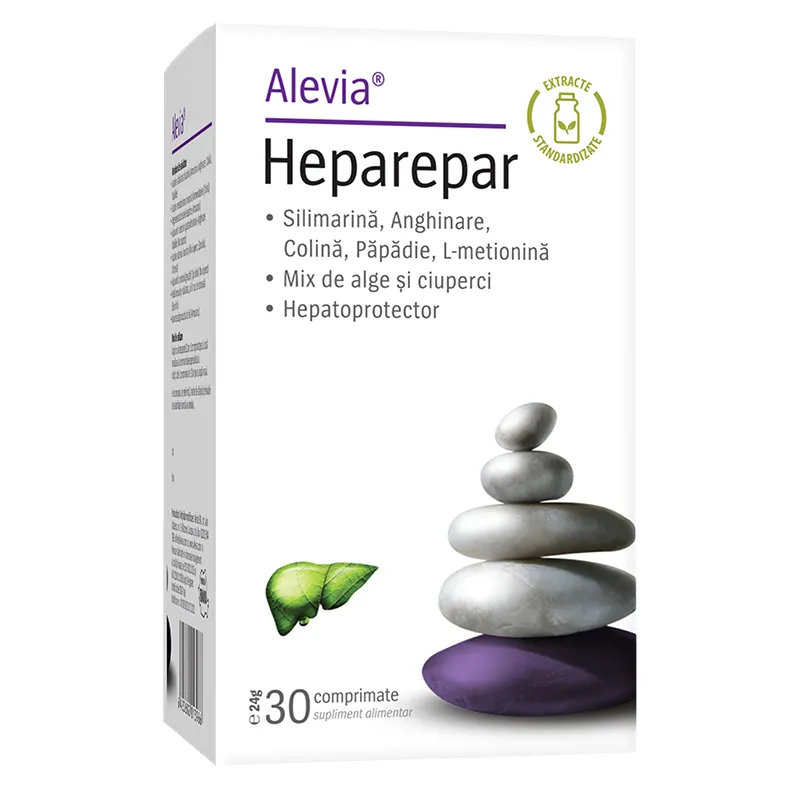 SUPLIMENTE HEPATOPROTECTOARE-BILA - ALEVIA HEPAREPAR 30 CP