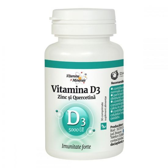 D PLANT VITAMINA D 3 CU ZINC SI QUERCITINA 30 CP [1]
