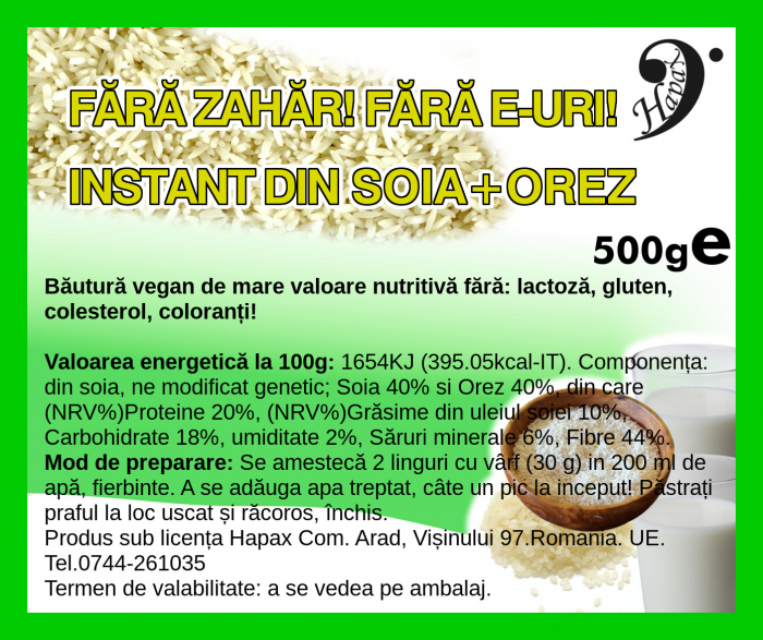 HAPAX LAPTE INSTANT SOIA INTEGRAL CU OREZ  500G [1]