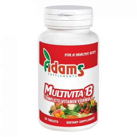 SUPLIMENTE VITAMINE ȘI MINERALE - ADAMS MULTI VITA 13 30CP