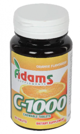 SUPLIMENTE VITAMINE ȘI MINERALE - ADAMS  VITAMINA C 1000MG 30CP MASTICABIL