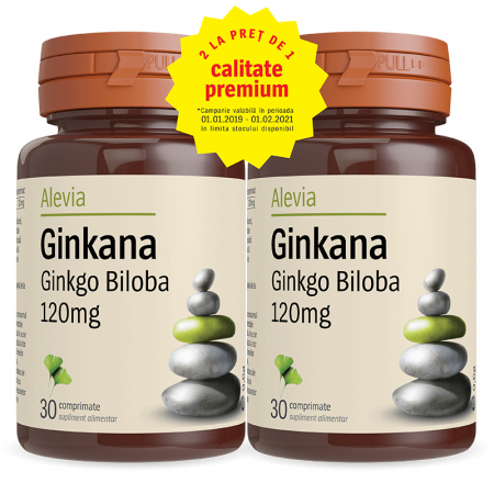 SUPLIMENTE MEMORIE SI CIRCULATIE - ALEVIA GINKANA 120MG CP/1+1
