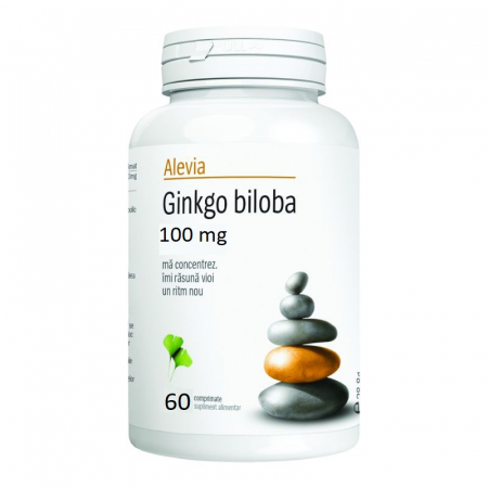 SUPLIMENTE MEMORIE SI CIRCULATIE - ALEVIA GINKGO BILOBA 100MG 60/1+1CP