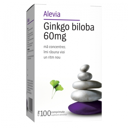 SUPLIMENTE MEMORIE SI CIRCULATIE - ALEVIA GINKGO BILOBA 60MG 100CP