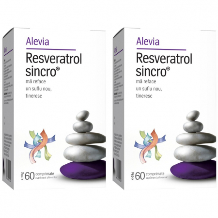 SUPLIMENTE ANTIOXIDANȚI-ANTITUMORAL - ALEVIA RESVERATROL 60CP/1+1